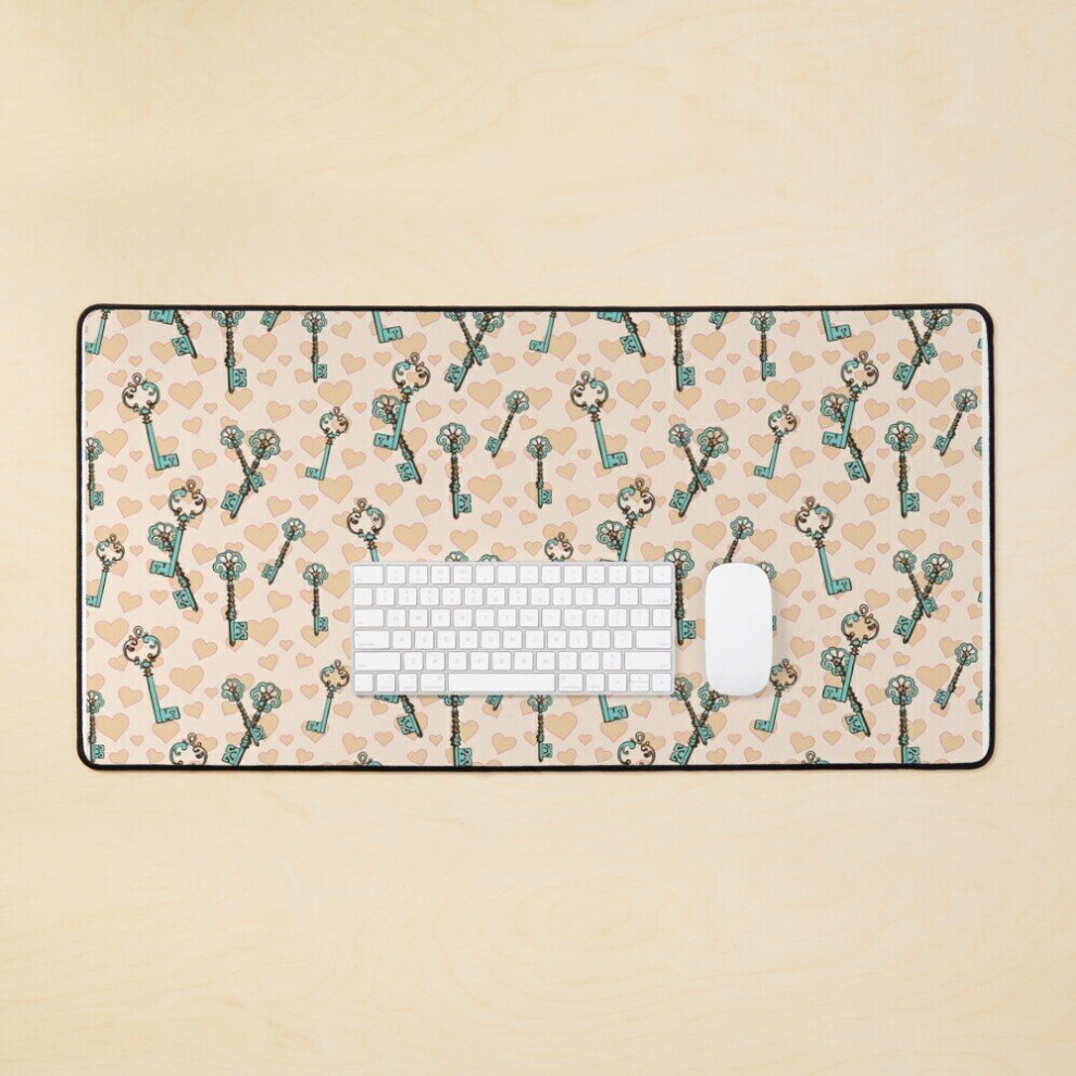 Desk Mat Sparkle Hearts, Pastel,Goth Girl, Gift Large Gaming Mouse Pad 35X16 Inch Pink 7802738340969