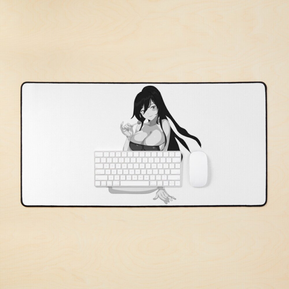 Desk Mat Lewd Anime Girl Hentai Manga Ecchi Waifu Tone Large Gaming Mouse Pad 35X16 Inch Gray 7802738385526