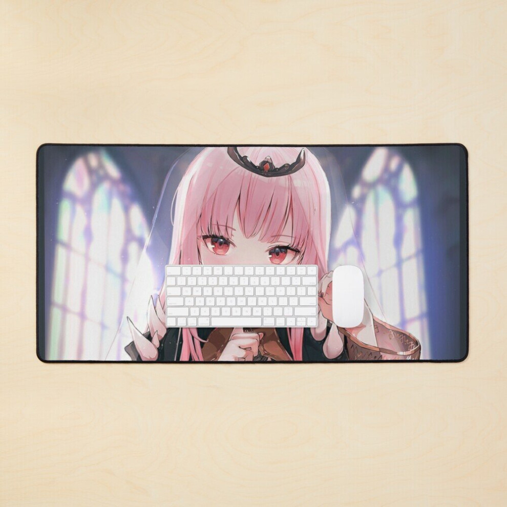 Desk Mat Mori Calliope Hololive Vtuber / Virtual Youtuber Shhhh Large Gaming Mouse Pad 35X16 Inch 7802738362015