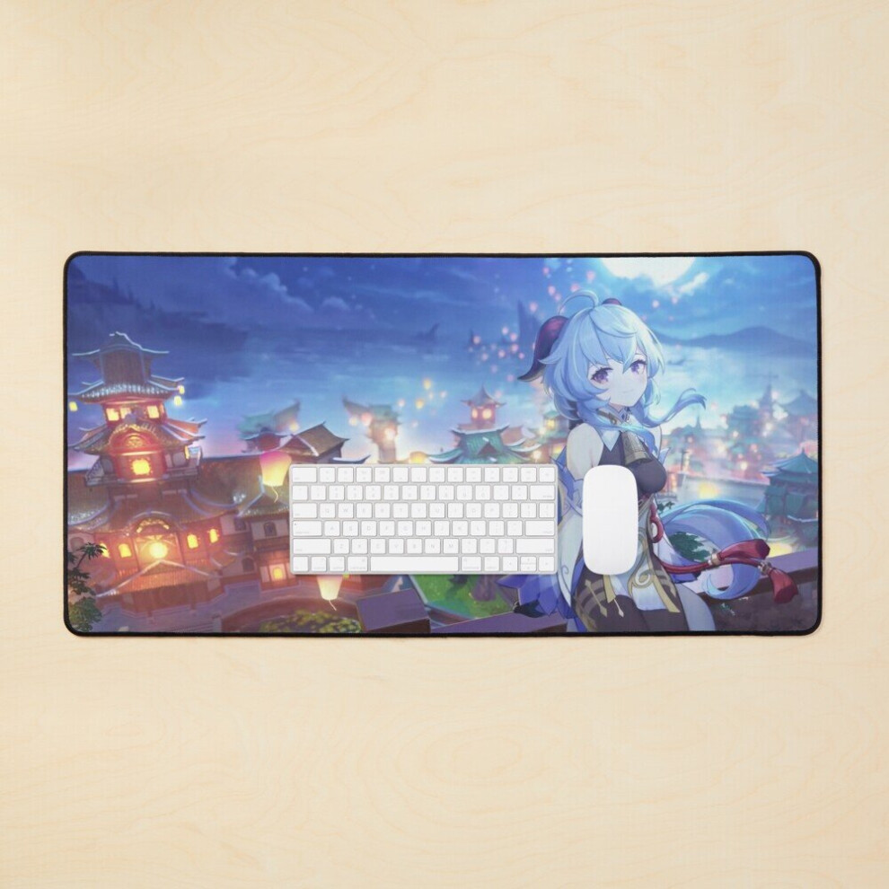 Desk Mat Ganyu And Liyue At Night Large Gaming Mouse Pad 35X16 Inch 7802738312508
