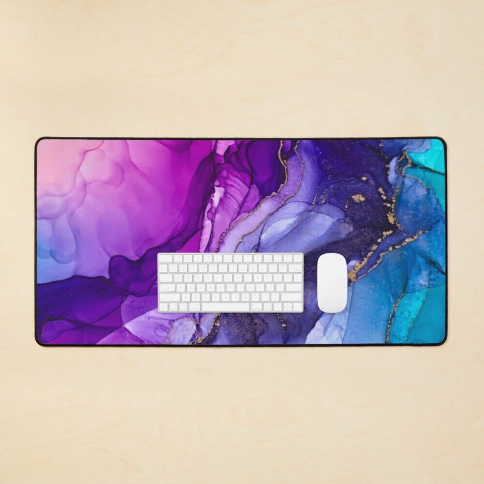 Desk Mat Abstract Vibrant Rainbow Ombre Large Gaming Mouse Pad 35X16 Inch 7802738328707