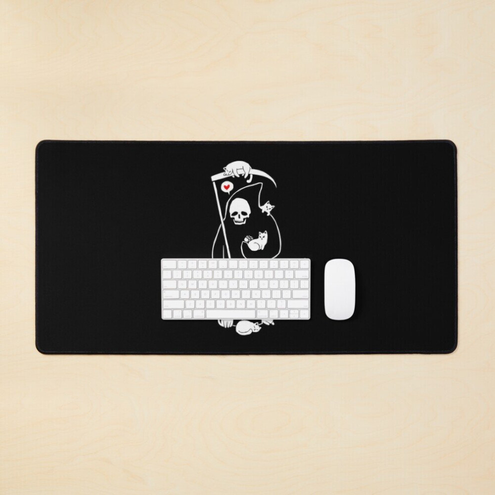 Desk Mat Death Is A Cat Person Large Gaming Mouse Pad 35X16 Inch 7802738326154