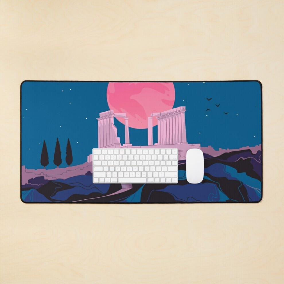 Desk Mat Temple Of Poseidon At Sounion Large Gaming Mouse Pad 35X16 Inch 7802738314311
