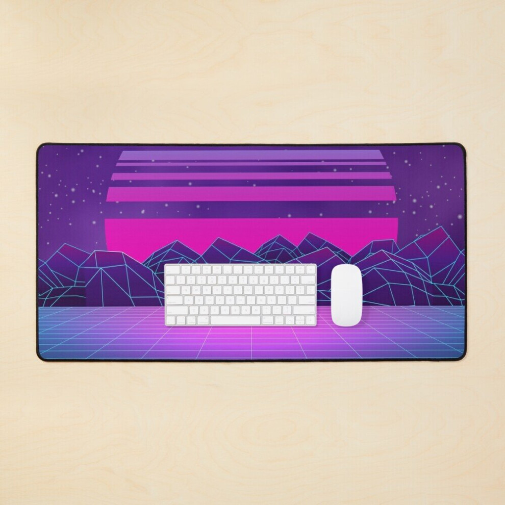 Desk Mat Synthwave Vaporwave Aesthetics Large Gaming Mouse Pad 35X16 Inch 7802738321159