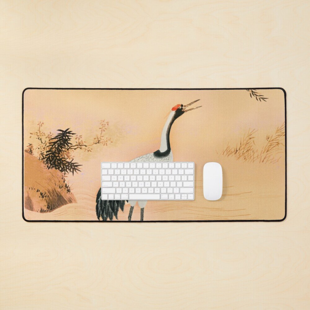 Desk Mat A Traditional Portrait Of A Beautiful Japanese Crane Large Gaming Mouse Pad 35X16 Inch 7802738340907