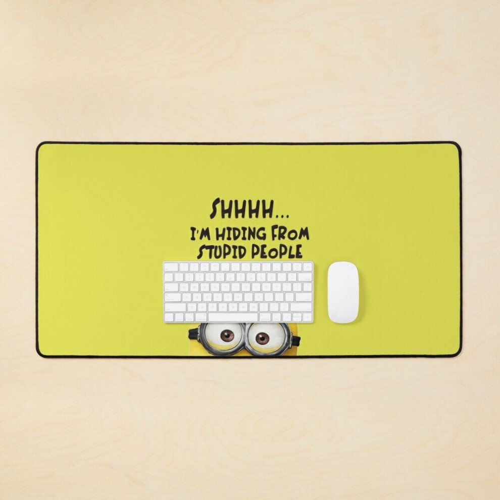 Desk Mat Funny Minion Hiding Large Gaming Mouse Pad 35X16 Inch 7802738362909
