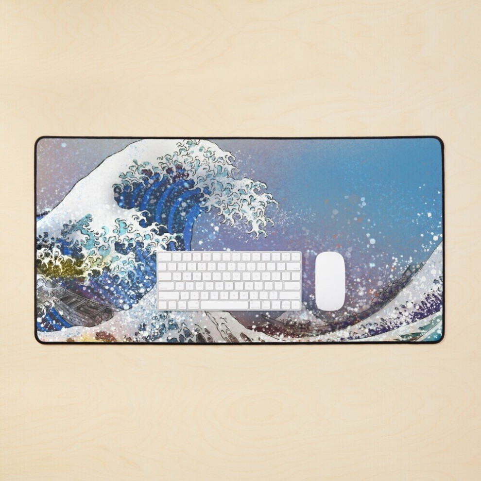 Desk Mat The Great Wave Remixed Large Gaming Mouse Pad 35X16 Inch 7802738346060