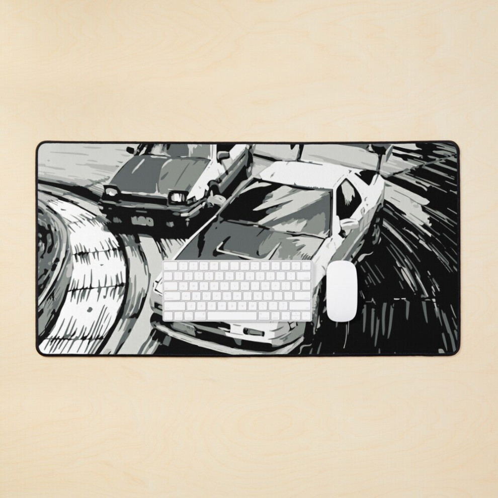 Desk Mat Initial D - Drift Racing Tandems Toyota Corolla Ae86 Sprinter Trueno Vs Fc Rx-7 Large Gaming Mouse Pad 35X16 Inch 7802738328776