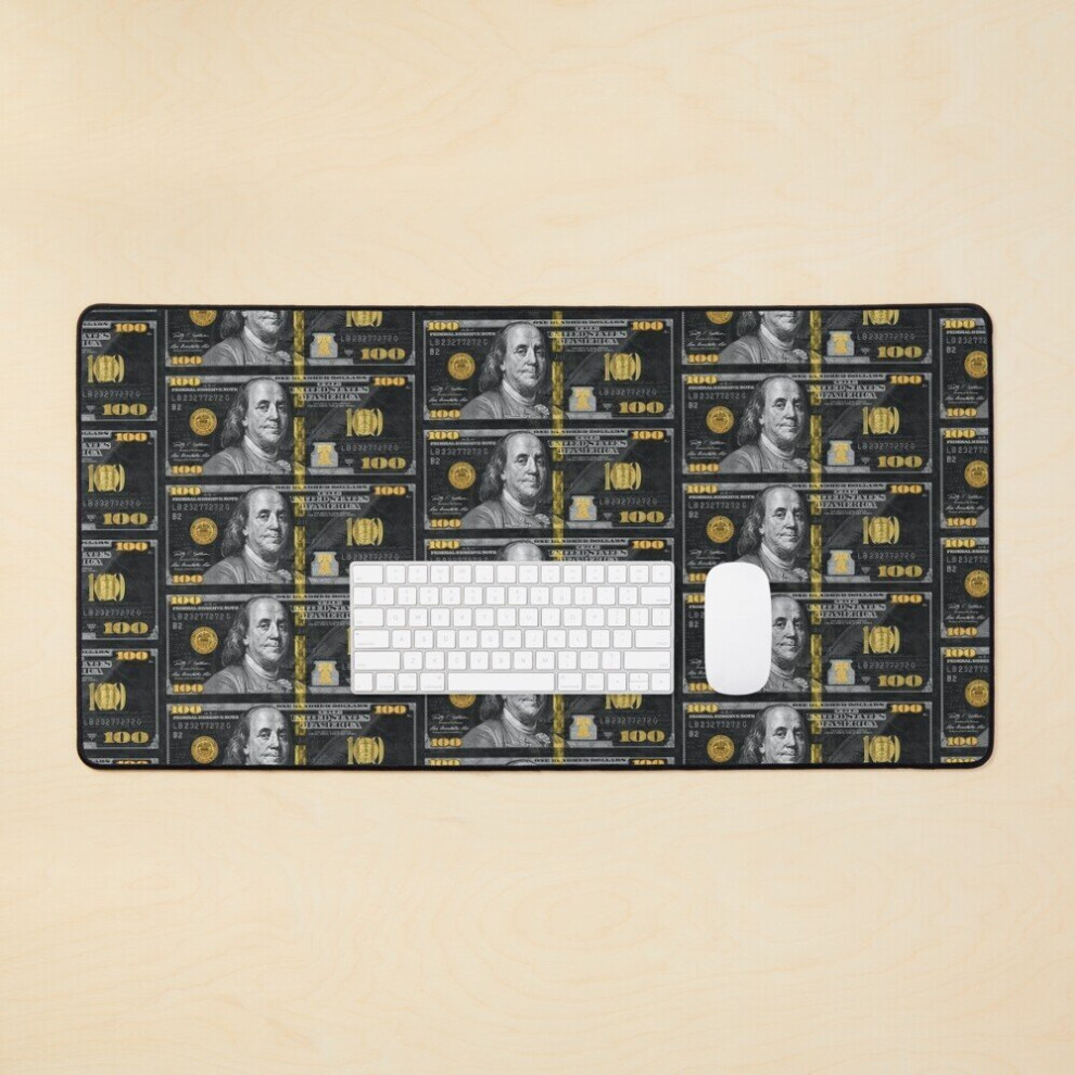 Desk Mat 100 Dollar Bill Large Gaming Mouse Pad 35X16 Inch 7802738351293