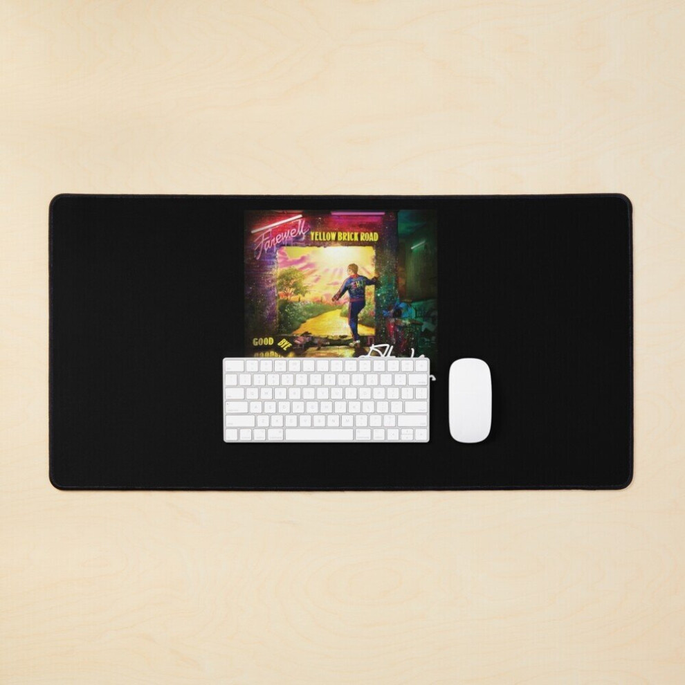Desk Mat ÃLton Jã³Hn Farewell Tour Brick Road The Final Tour 2022 Large Gaming Mouse Pad 35X16 Inch Yellow 7802738373141
