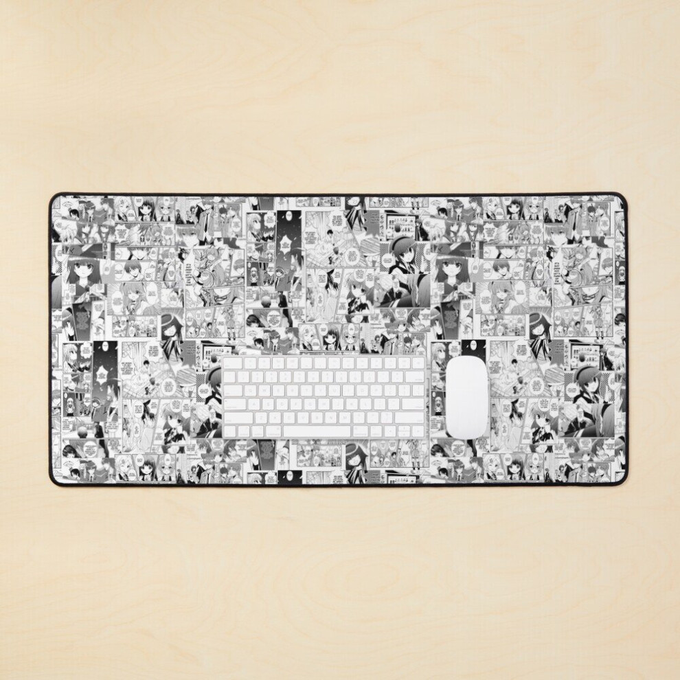 Desk Mat Angel Beats Manga Collage Large Gaming Mouse Pad 35X16 Inch 7802738389173