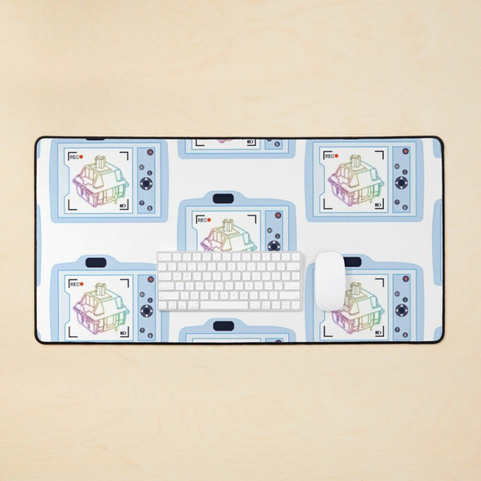 Desk Mat Caution! Filming Mechanical Switches Large Gaming Mouse Pad 35X16 Inch 7802738362305