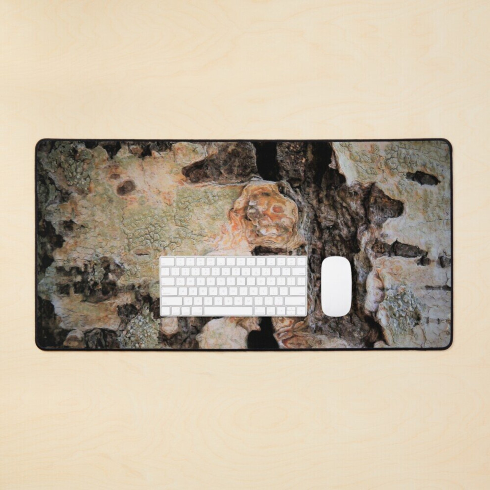 Desk Mat Abstract Lichen And Tree Bark Design Large Gaming Mouse Pad 35X16 Inch 7802738397147