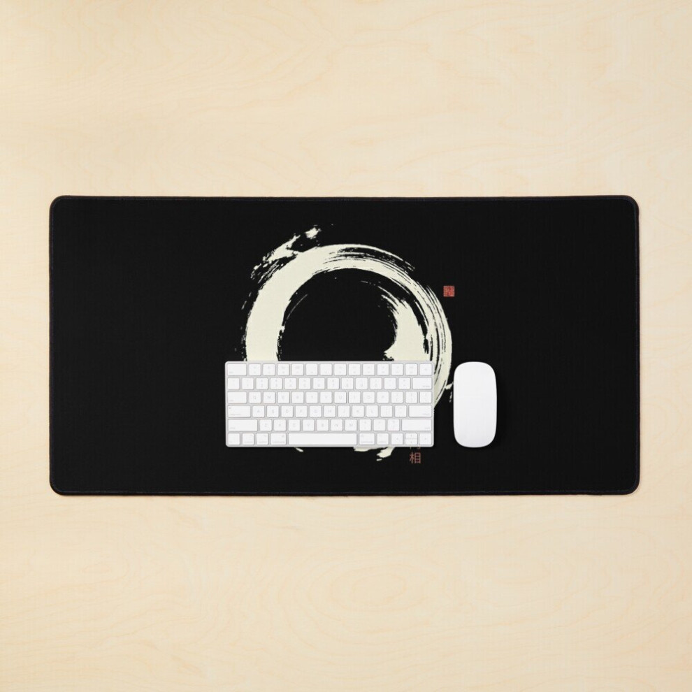 Desk Mat Ens? / Japanese Zen Circle Large Gaming Mouse Pad 35X16 Inch Black 7802738333763