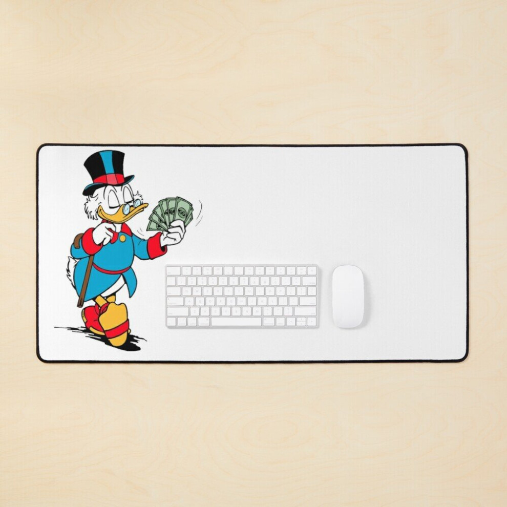 Desk Mat Scrooge Mcduck With Money Large Gaming Mouse Pad 35X16 Inch 7802738333787