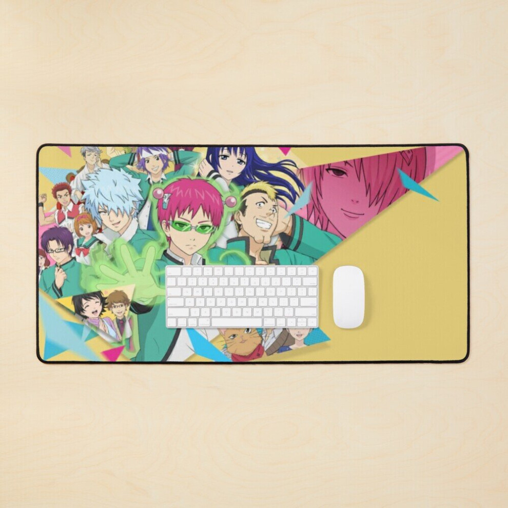 Desk Mat The Disastrous Life Of Saiki K. Main Characters Large Gaming Mouse Pad 35X16 Inch 7802738331172