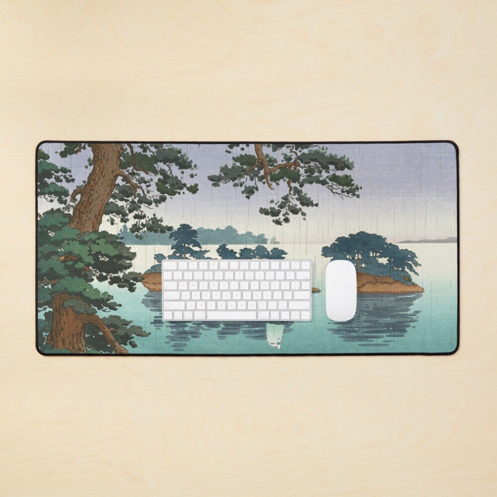 Desk Mat Spring Rain At Matsushima By Tsuchiya Koitsu Large Gaming Mouse Pad 35X16 Inch 7802738339932