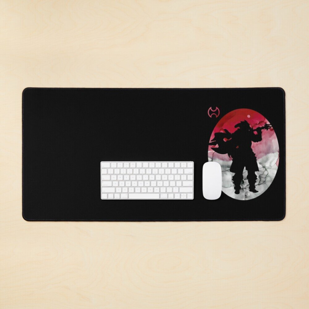 Desk Mat Fxiv Warrior Silhouette Large Gaming Mouse Pad 35X16 Inch 7802738402469