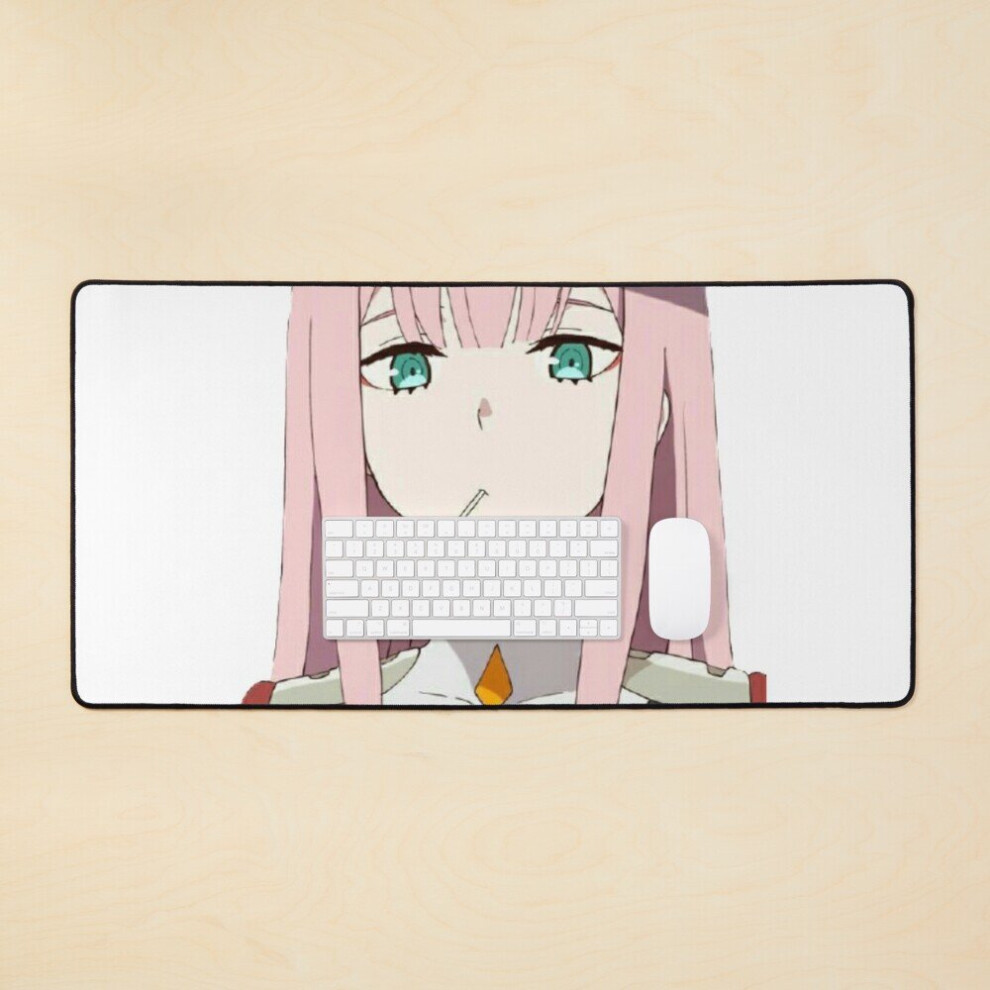Desk Mat Zero Two Darling In The Fraxx Anime Large Gaming Mouse Pad 35X16 Inch 7802738384758