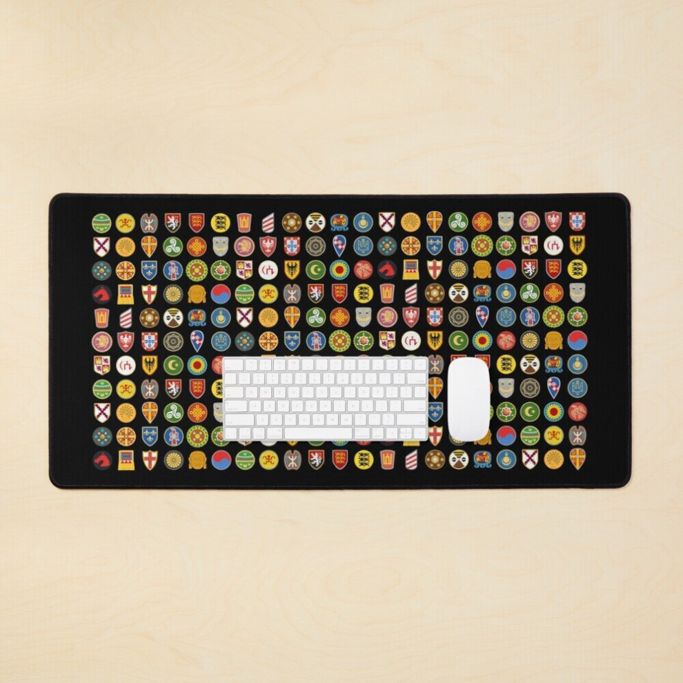 Desk Mat Civilizations Emblems Large Gaming Mouse Pad 35X16 Inch 7802738316261