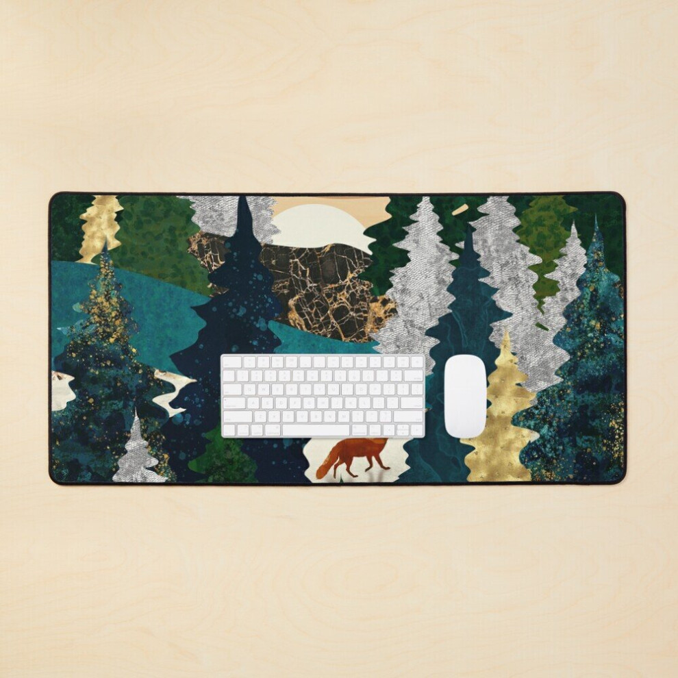 Desk Mat Fox Large Gaming Mouse Pad 35X16 Inch Amber 7802738321197