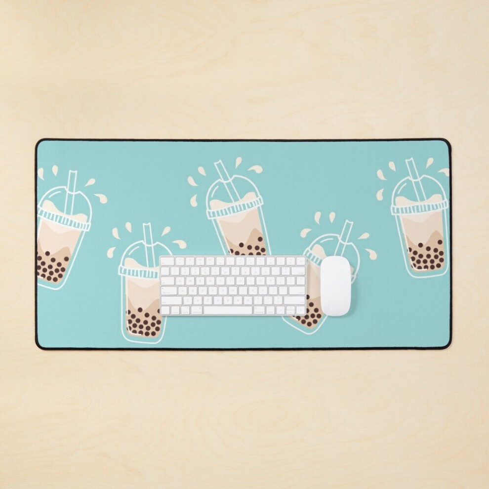 Desk Mat Boba Milk Tea In A Cup! Large Gaming Mouse Pad 35X16 Inch 7802738333756