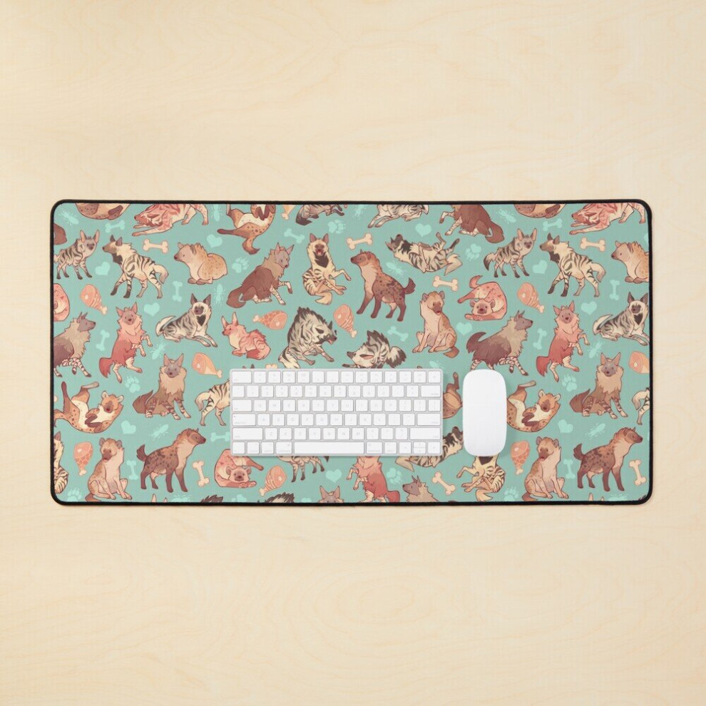 Desk Mat Hyenas In Minty Large Gaming Mouse Pad 35X16 Inch 7802738336139