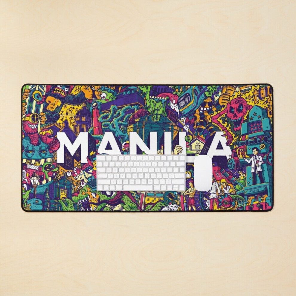 Desk Mat Manila Invade (Horizontal) By Lei Melendres Large Gaming Mouse Pad 35X16 Inch 7802738342291