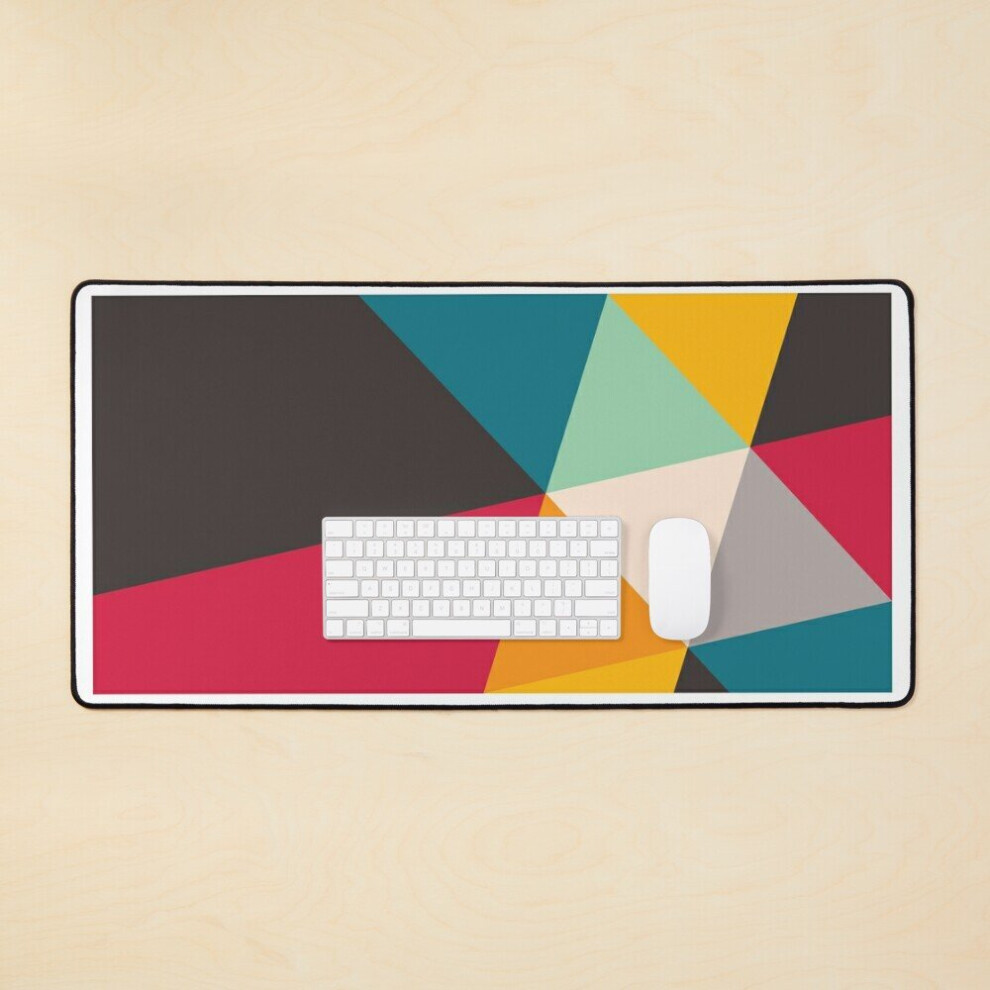 Desk Mat Colourful Geometric Triangles (2012) Large Gaming Mouse Pad 35X16 Inch 7802738390841