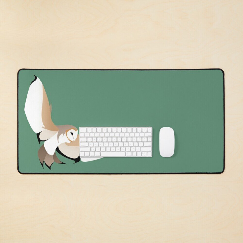 Desk Mat Owl In Flight In Large Gaming Mouse Pad 35X16 Inch Green 7802738396430