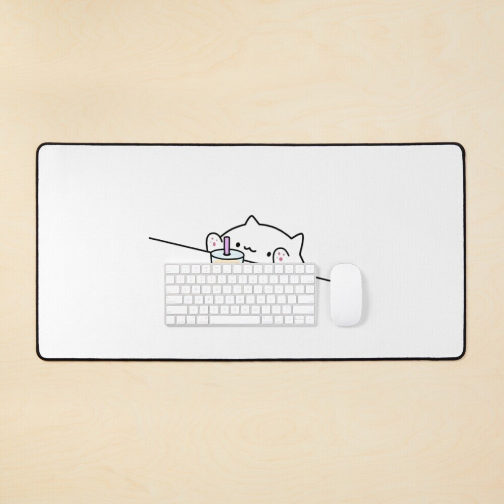 Desk Mat Bongo Cat Wants Boba! Large Gaming Mouse Pad 35X16 Inch 7802738313512
