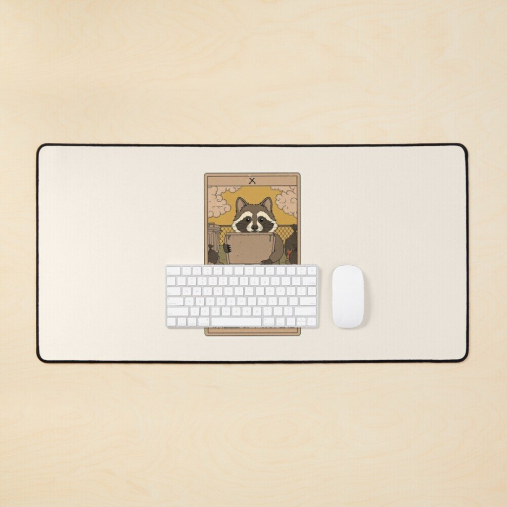 Desk Mat Wheel Of Fortune - Raccoons Tarot Large Gaming Mouse Pad 35X16 Inch 7802738341737