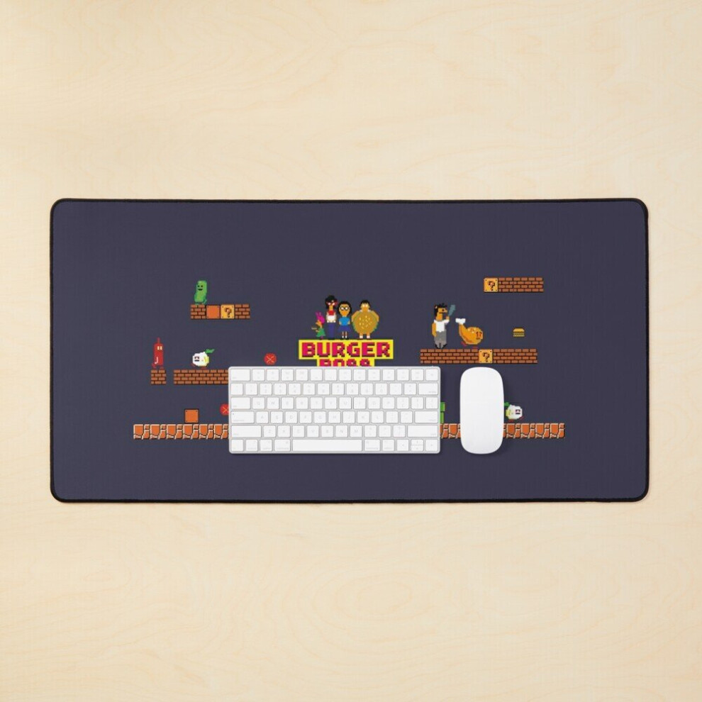 Desk Mat Burger Boss Pixel Art Large Gaming Mouse Pad 35X16 Inch 7802738337846