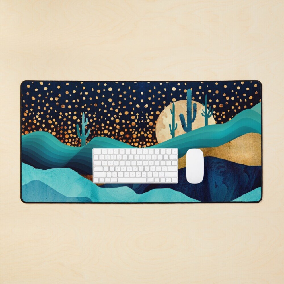 Desk Mat Desert Night Large Gaming Mouse Pad 35X16 Inch Indigo 7802738333954