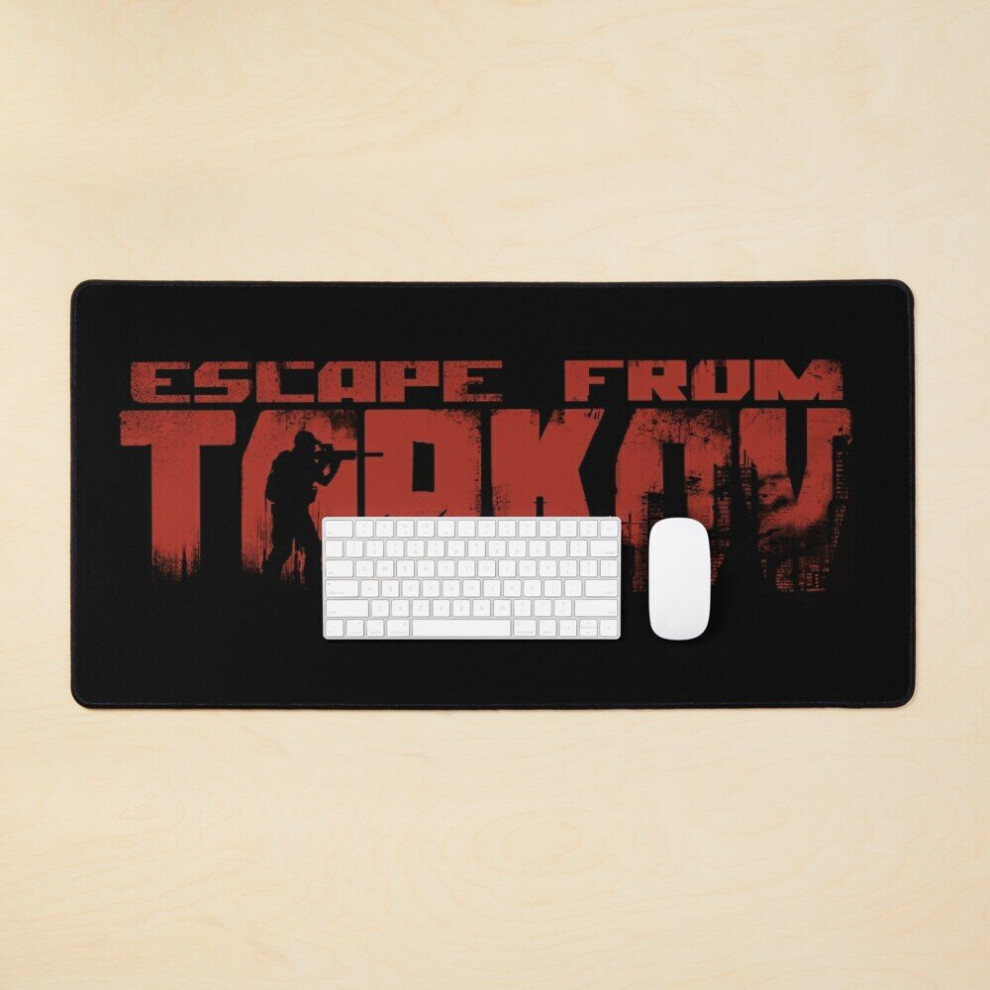 Desk Mat Escape From Tarkov Large Gaming Mouse Pad 35X16 Inch Red 7802738362282