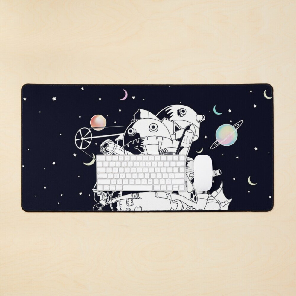 Desk Mat Castle In A Starry Night Large Gaming Mouse Pad 35X16 Inch 7802738405248