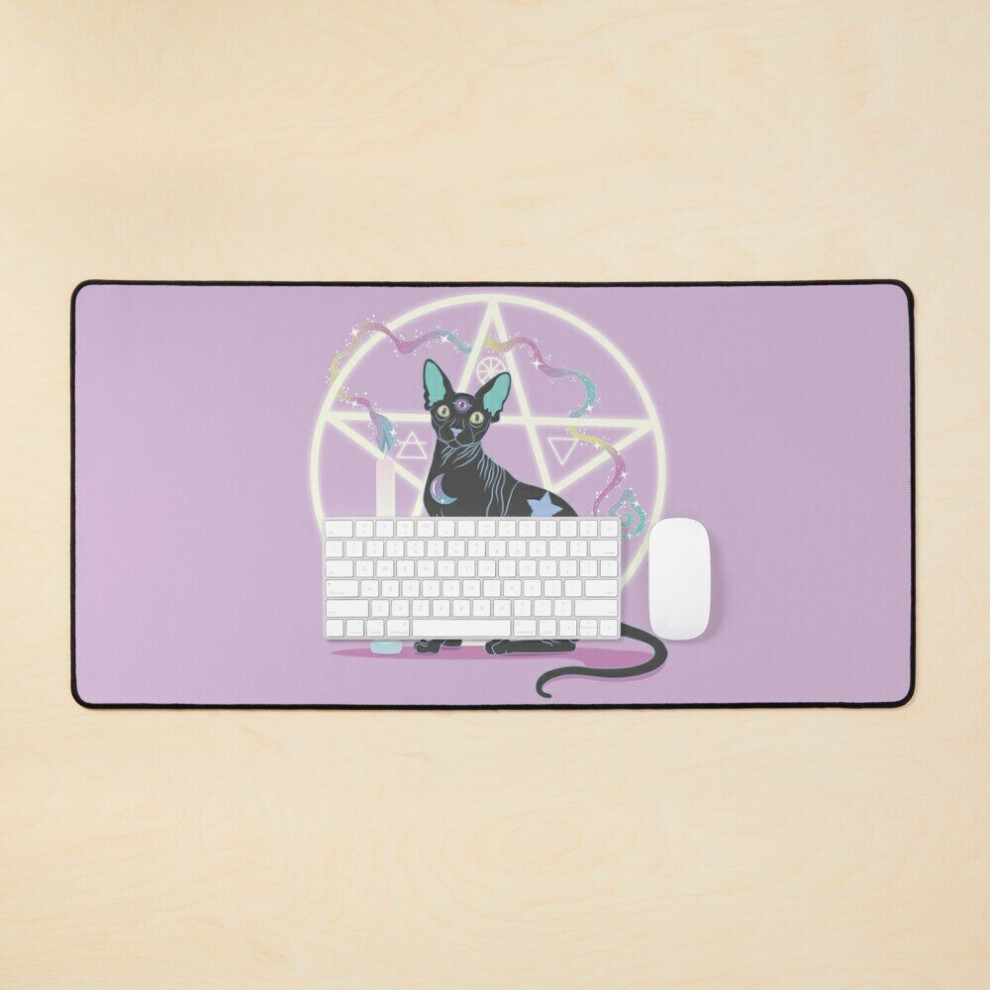 Desk Mat The Guardian - Witchy - Pentacle Large Gaming Mouse Pad 35X16 Inch 7802738407563