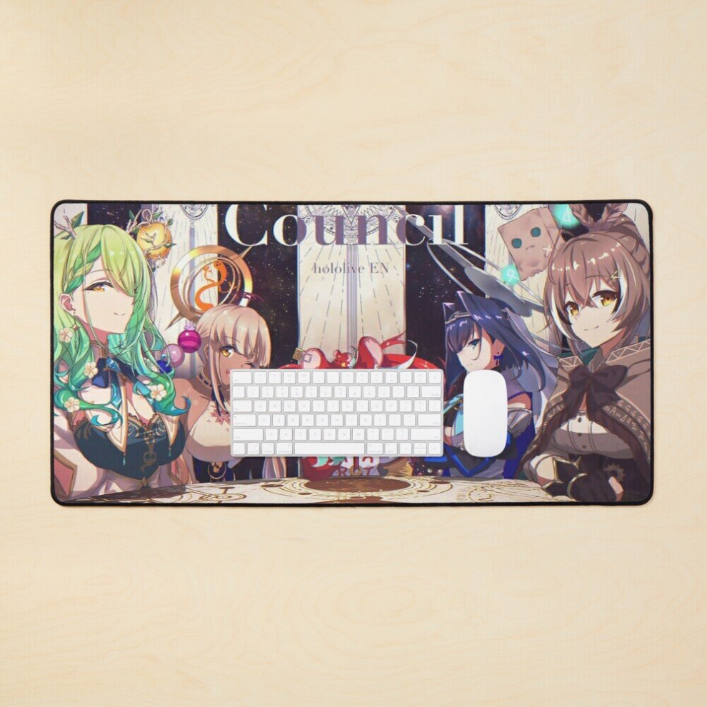 Desk Mat Hololive En 2Nd Gen - The Council Large Gaming Mouse Pad 35X16 Inch 7802738318968
