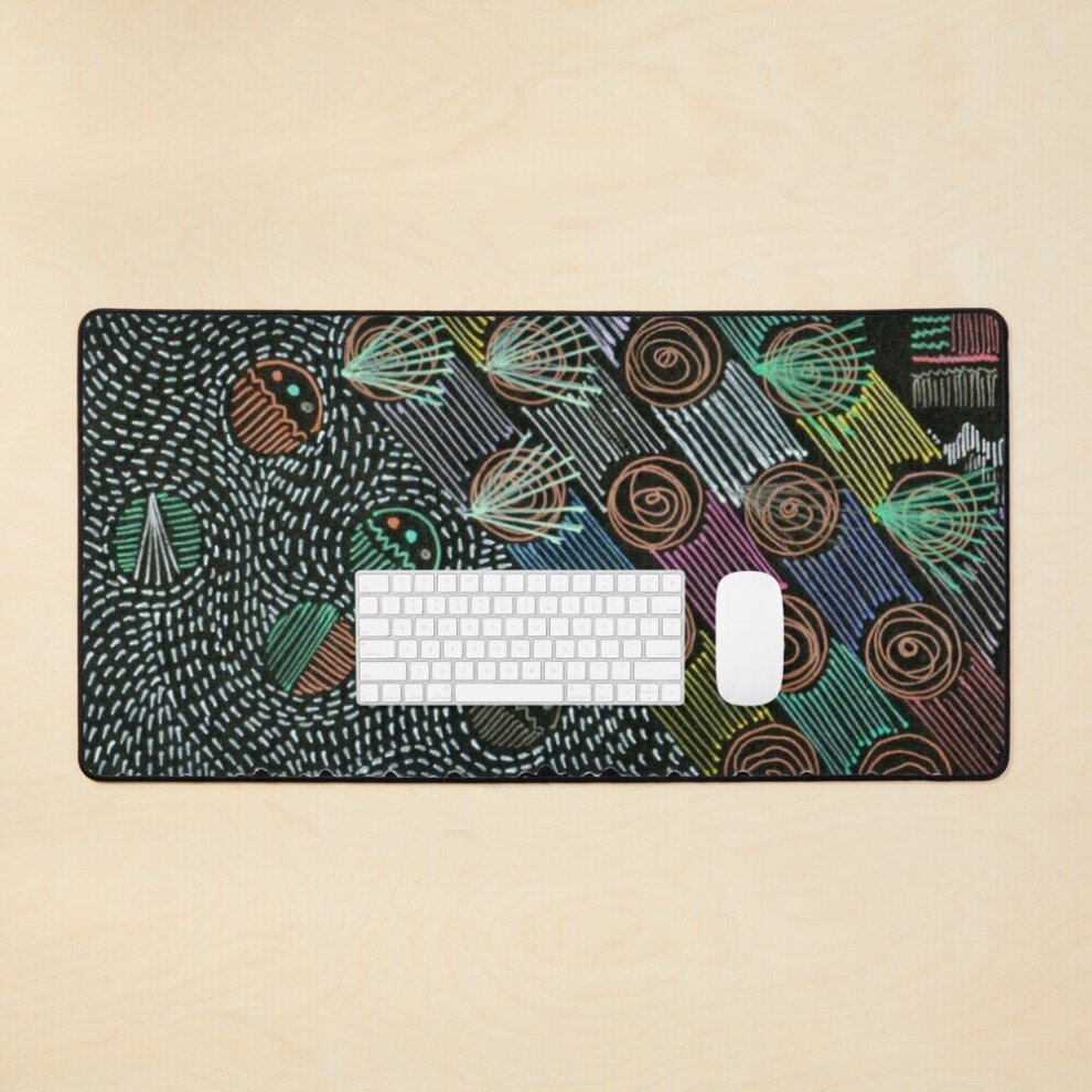 Desk Mat Papered In - Test Patterns Large Gaming Mouse Pad 35X16 Inch Black 7802738403169