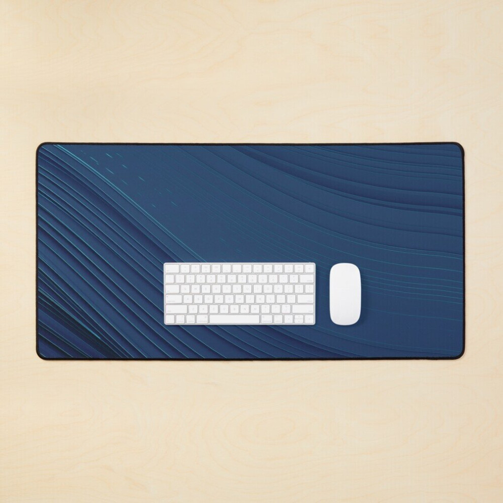 Desk Mat Twist 02 Abstract Design Large Gaming Mouse Pad 35X16 Inch Blue 7802738409055
