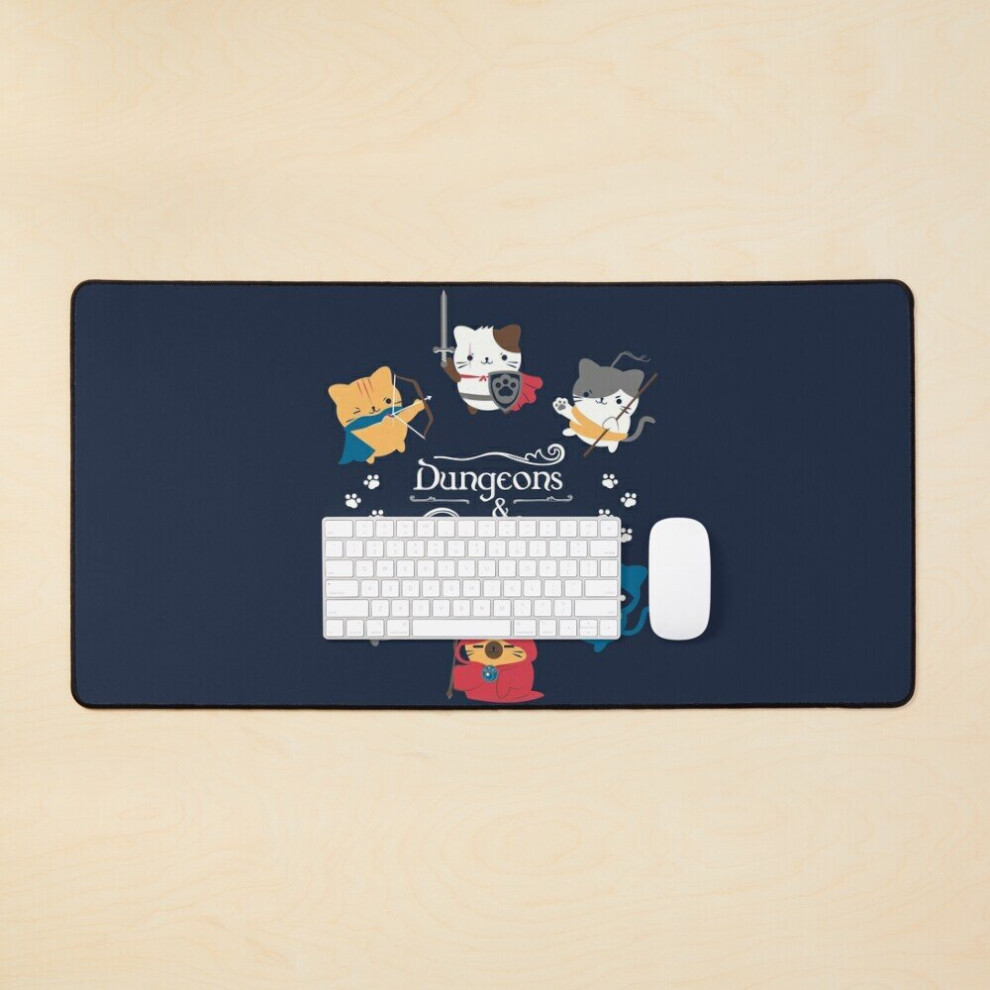 Desk Mat Dungeons And Cats Large Gaming Mouse Pad 35X16 Inch 7802738331417