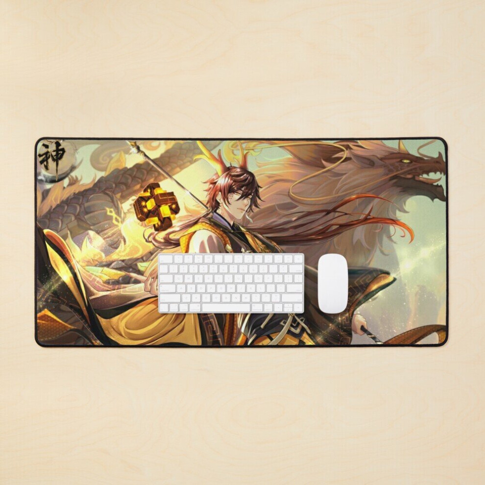 Desk Mat Zhongli (Genshin Impact) Large Gaming Mouse Pad 35X16 Inch 7802738366983