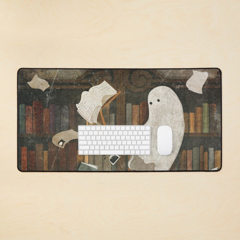 Desk Mat There's A Poltergeist In The Library Again... Large Gaming Mouse Pad 35X16 Inch 7802738316353