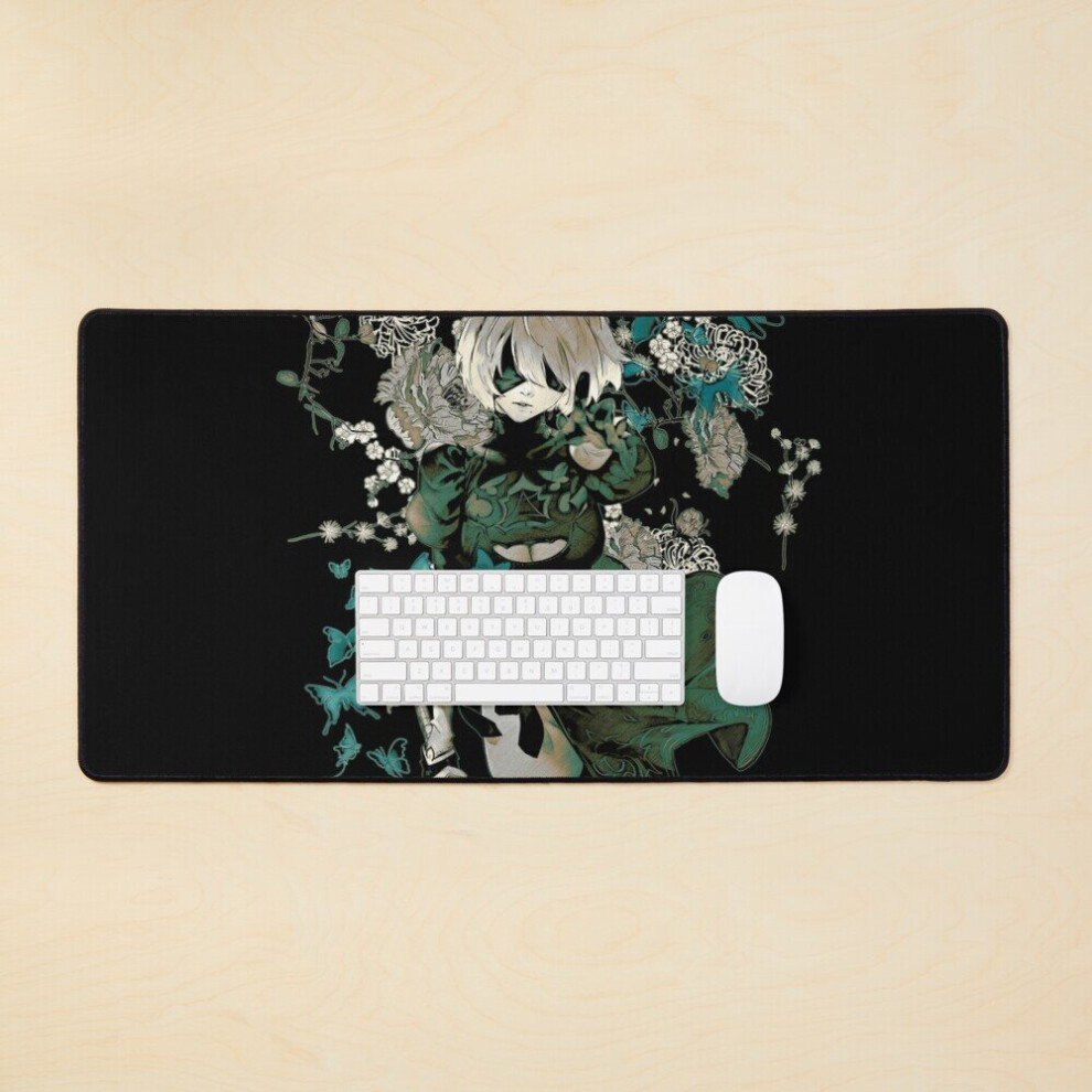 Desk Mat Butterflies And Garden Large Gaming Mouse Pad 35X16 Inch 7802738365474