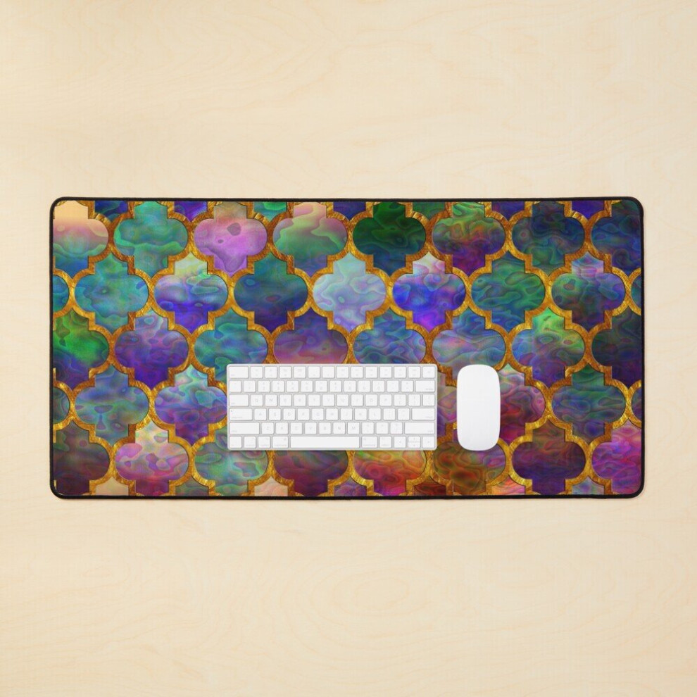 Desk Mat Arabic Moroccan Mosaic Pattern Large Gaming Mouse Pad 35X16 Inch 7802738375190