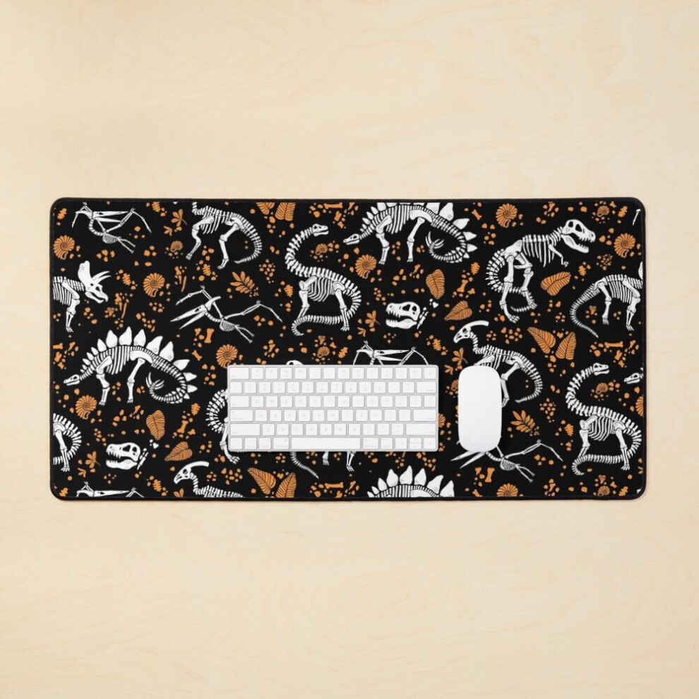 Desk Mat Excavated Dinosaur Fossils - Halloween Large Gaming Mouse Pad 35X16 Inch 7802738364750