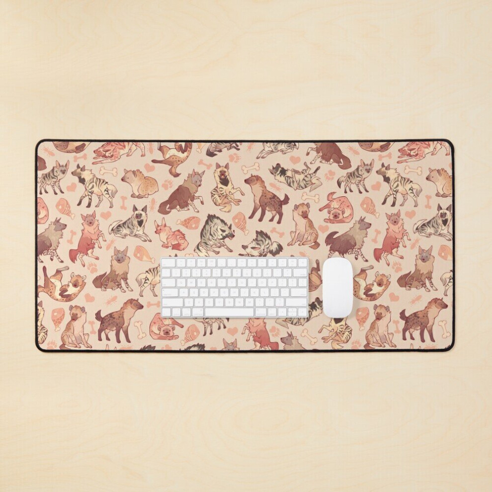 Desk Mat Hyenas In Creamy Large Gaming Mouse Pad 35X16 Inch Orange 7802738321371