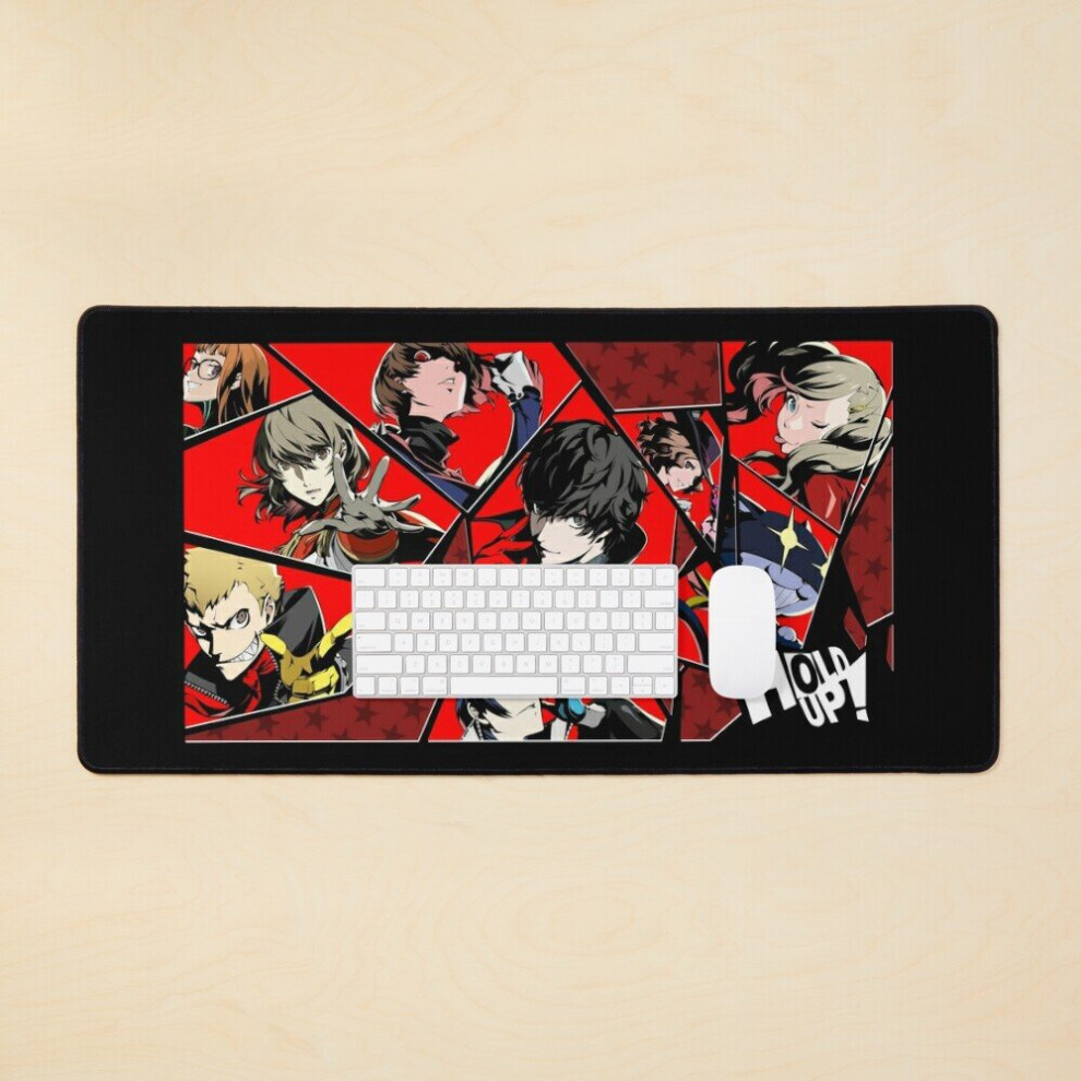 Desk Mat Persona 5 Royal "Hold Up!" Shattered Glass Group Collage Large Gaming Mouse Pad 35X16 Inch 7802738310122
