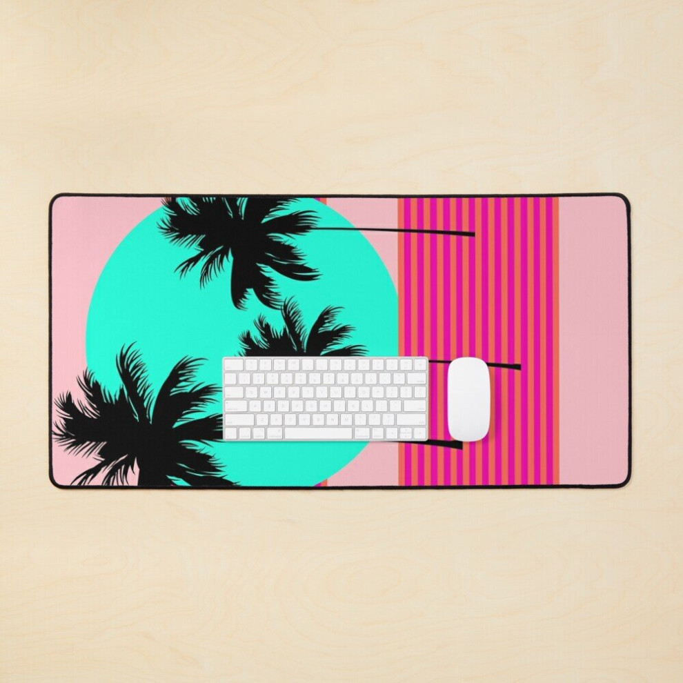 Desk Mat Hello California - Sunset Palms Large Gaming Mouse Pad 35X16 Inch 7802738383409