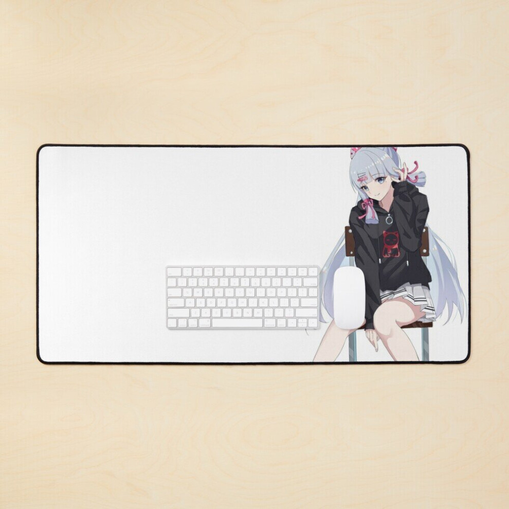 Desk Mat Cute Kamisato Ayaka Genshin Impact Large Gaming Mouse Pad 35X16 Inch 7802738342222